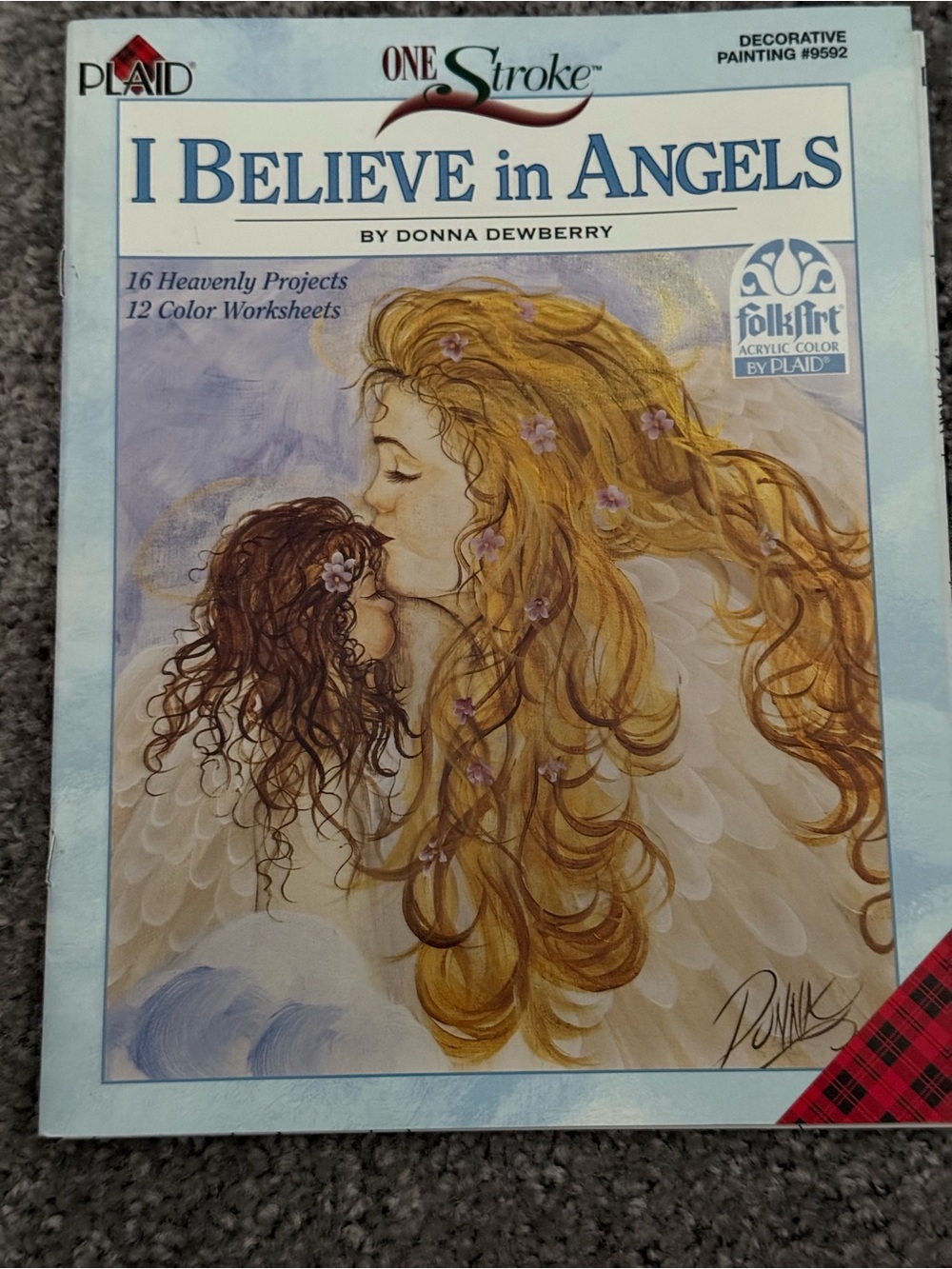 I Believe in Angels Art Book - Gold & Brown Illustration